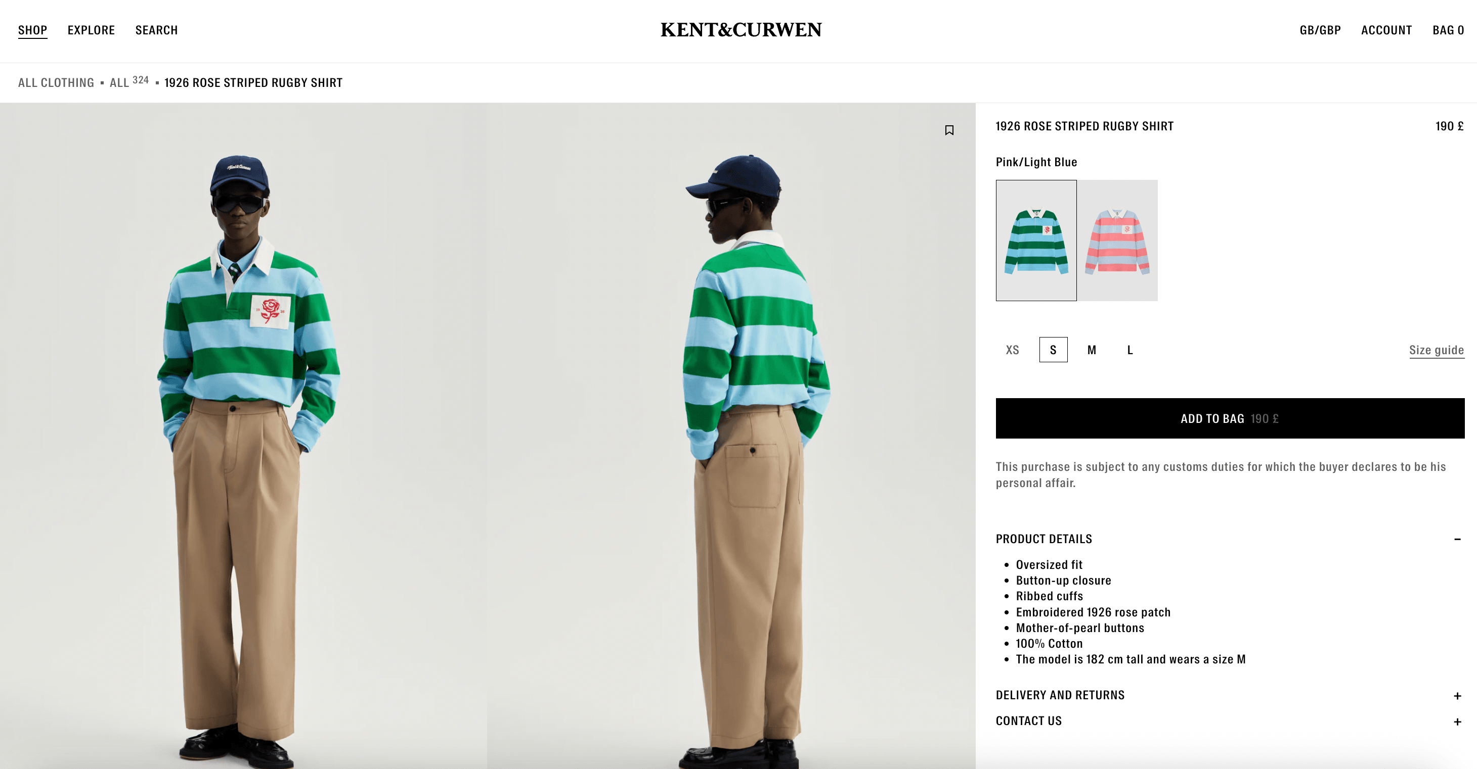 KENT & CURWEN Product Page